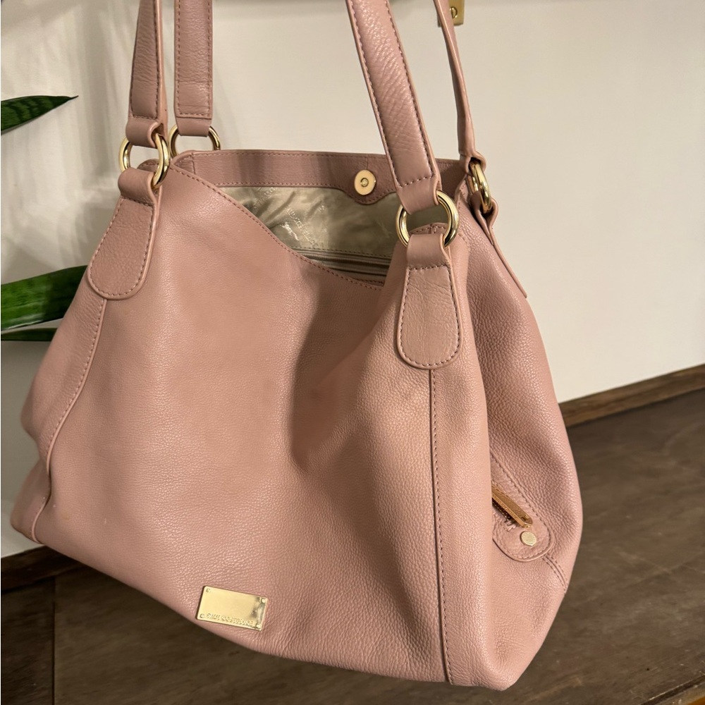 Paul Costelloe mauve pink genuine leather large Hobo bag